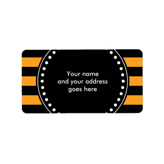 Schwarz-Orange-Streifen Adressaufkleber (Vorne)