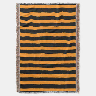 Schwarz-orange Streifen Decke