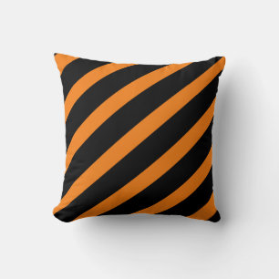 Schwarz-Orange-Streifen Halloween gestreift Kissen