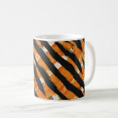 Schwarz-Orange-Streifenmuster Kaffeetasse (VorderseiteRechts)