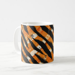 Schwarz-Orange-Streifenmuster Kaffeetasse