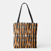 Schwarz-Orange-Streifenmuster Tasche (Rückseite)