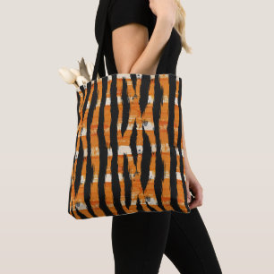 Schwarz-Orange-Streifenmuster Tasche
