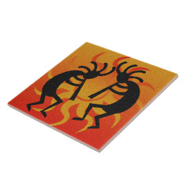 Schwarz & Orange Südwest Design Tribal Sun Fliese