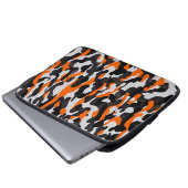 Schwarz-Orange-Tarnmuster Elektronik-Bag Laptopschutzhülle (Vorne Knopf)