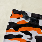 Schwarz Orange Tarnmuster Strandtuch (Beispiel)