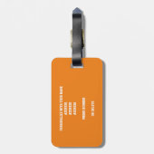 Schwarz-Orange Team Farben Jungs Fußball-Tasche Gepäckanhänger (Rückseite vertikal)