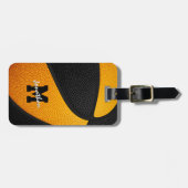 Schwarz-Orange Team Farben Sportgeschenke Basketba Gepäckanhänger (Vorderseite horizontal)