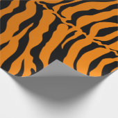 Schwarz-Orange-Tiger-Streifen Tierdruck Geschenkpapier (Ecke)