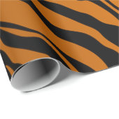 Schwarz-Orange-Tiger-Streifen Tierdruck Geschenkpapier (Rolleneckpunkt)