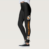 Schwarz-Orange-Volleyball mit Bein-Text-Girls Leggings (Links)