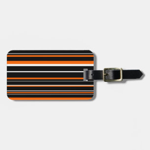 Schwarz, Orange, Weiß Barcode-Streifen Gepäckanhänger
