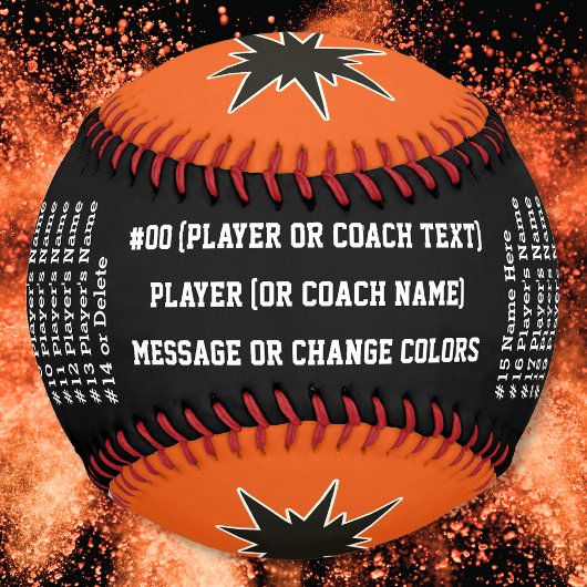 Schwarz, Orange, Weiß, Custom Baseball Ball, oder 