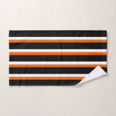 Schwarz Orange Weiß Streifen Badhandtuch Set (Handtuch)