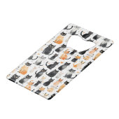 Schwarz-Orange-weiße Katzen Geldbeutel Flaschenöffner (Rückseite Schrägansicht)