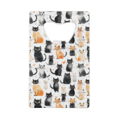 Schwarz-Orange-weiße Katzen Geldbeutel Flaschenöffner (Rückseite)