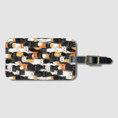 Schwarz-Orange-weiße Katzen Gepäckanhänger (Vorderseite (Horizontal))