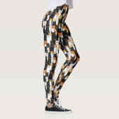 Schwarz-Orange-weiße Katzen Leggings (Rechts)