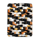 Schwarz-Orange-weiße Katzen Magnet (Vertikal)