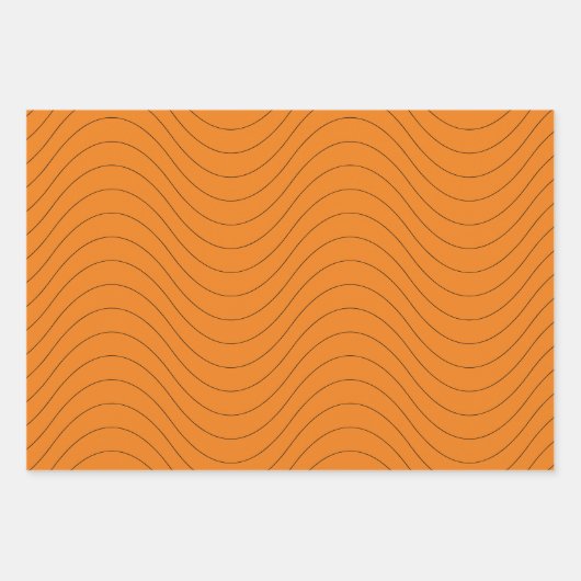 Schwarz-Orange-Wellenmuster Geschenkpapier Set (Vorderseite 2)
