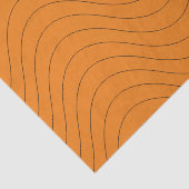 Schwarz-Orange-Wellenmuster Seidenpapier (Detail)