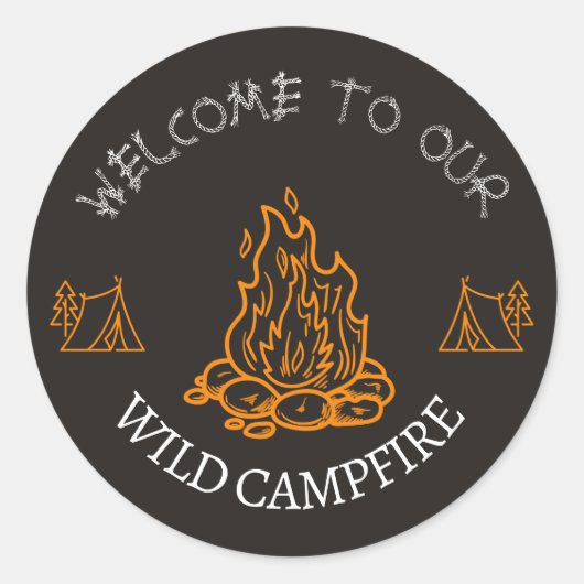 Schwarz-Orange Wildfire Adventure Round Sticker (Vorderseite)