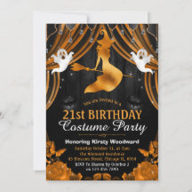 Schwarz & Orange Witch & Vorhang 21. Geburtstag