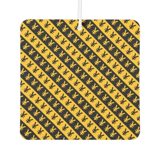 Schwarz-Orange-Yen-Zeichen ( ≥) Streifen Autolufterfrischer (Vorderseite)