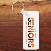 Schwarz & orange zweifarbige SENIOREN in Scheiben  Schlüsselanhänger (Vorderseite)