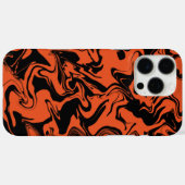 schwarz-orangefarbener Marmor Case-Mate iPhone Hülle (Rückseite (Horizontal))
