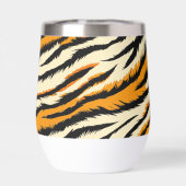 Schwarz-orangefarbenes Tiger-Muster-Monogramm (Rückseite)