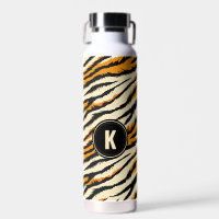 Schwarz-orangefarbenes Tiger-Muster-Monogramm