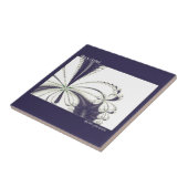 Schwarz Orchid Fraktal Art Floral Muster Fliese (Seite)