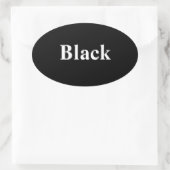 Schwarz-Oval-Aufkleber Ovaler Aufkleber (Tasche)