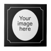 Schwarz-Oval-Bilderrahmen Fliese (Vorderseite)