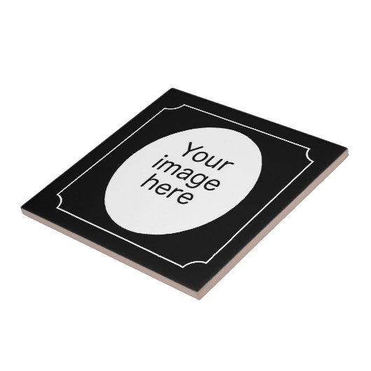 Schwarz-Oval-Bilderrahmen Fliese (Seite)