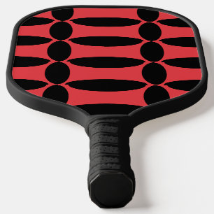 Schwarz-Oval-Formen in Rot Pickleball Schläger