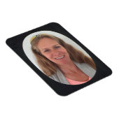 Schwarz-Oval-Foto Magnet (Rechte Seite)
