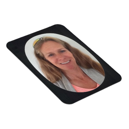 Schwarz-Oval-Foto Magnet (Rechte Seite)