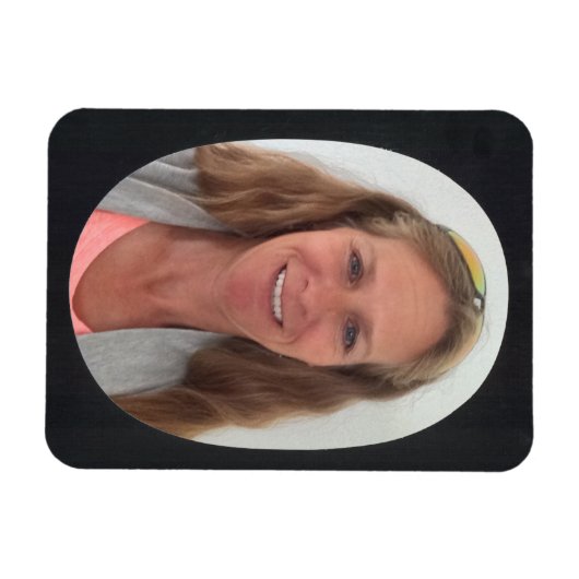 Schwarz-Oval-Foto Magnet (Horizontal)