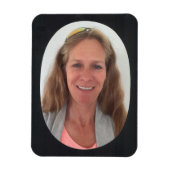 Schwarz-Oval-Foto Magnet (Vertikal)