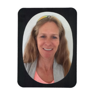 Schwarz-Oval-Foto Magnet