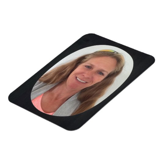 Schwarz-Oval-Foto Magnet (Linke Seite)