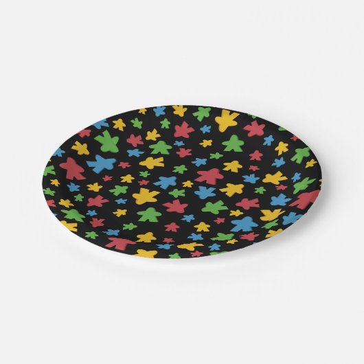 Schwarz Pappteller (Schrägansicht)