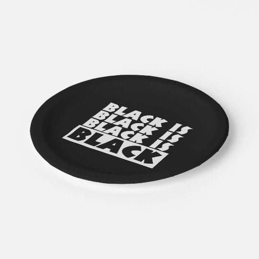 Schwarz Pappteller (Schrägansicht)