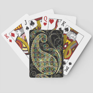 Schwarz & Pastell Vintage Paisley-Muster Spielkarten