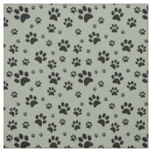 Schwarz-Paw-Druck auf Sage Green Stoff (Muster)