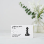 Schwarz-Pawn Schach-Stück auf weißem Hintergrund Visitenkarte (Stehend Vorderseite)