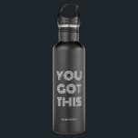 Schwarz Personalisiert GOT DU DIES Motivierend Edelstahlflasche<br><div class="desc">Schwarz Personalisiert GOT DU DIES Motivierend</div>