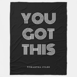 Schwarz Personalisiert GOT DU DIES Motivierend Fleecedecke